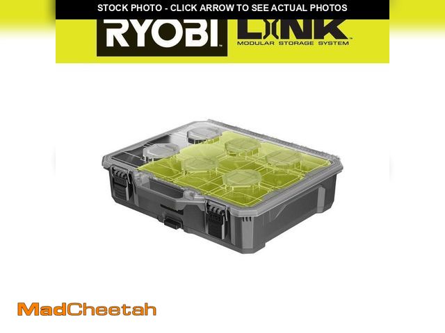 Lot 74-12855064 - RYOBI LINK 10-Compartment Modular Small Parts Organizer Tool Box - UNUSED
