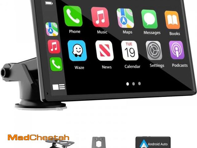 Lot 74-11555422 - Portable Wireless Carplay Car Stereo, 7" HD Touchscreen for Car with Apple CarPlay &amp; Android Aut...