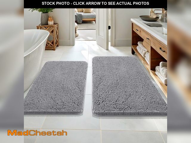 Lot 74-14151159 - OLANLY Bathroom Rugs Sets 2 Piece, Soft Absorbent Chenille Bath Mats Area Rug Set, Non-Slip, Quick D...