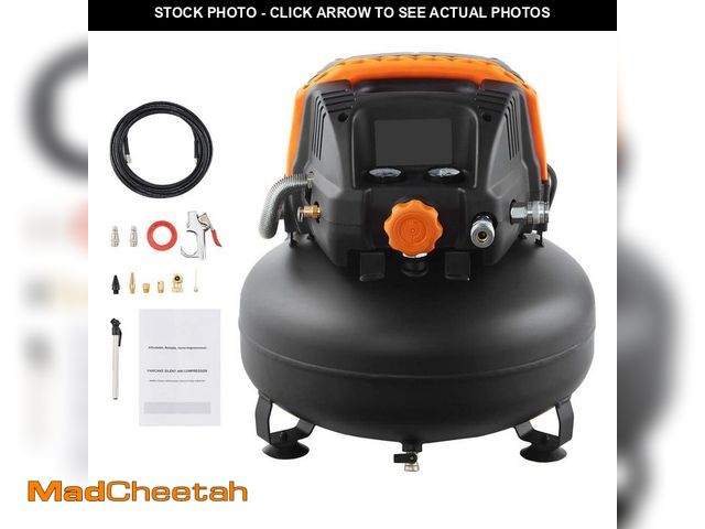 Lot 74-13561211 - VEVOR 6 Gal. Gas Air Compressor, 1.7HP 2.3CFM Portable Pancake Air Compressor 150PSI Max Pressure - ...