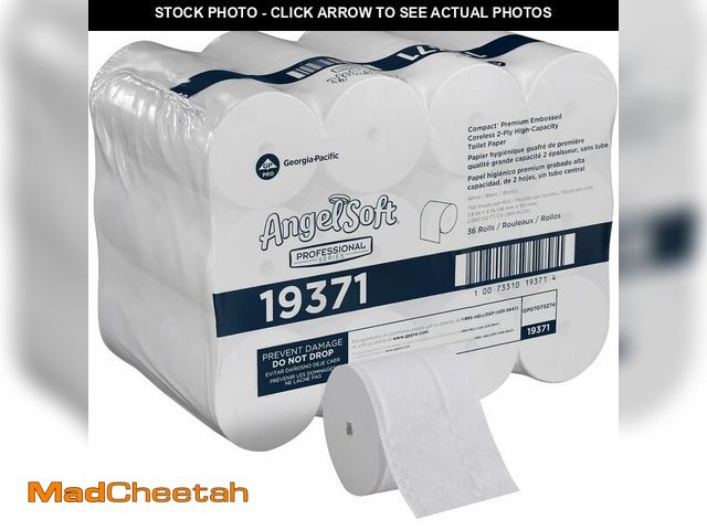 Lot 74-14305341 - Angel Soft Professional Series Compact Premium Embossed Coreless 2-Ply High-Capacity Toilet Paper by...