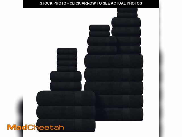 Lot 74-12765095 - MyOwn Ultra Soft 24-Piece Towel Set - 100% Pure Ringspun Cotton, Contains 8 Oversized Bath Towels 27...