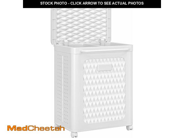 Lot 74-13710756 - VECELO Rolling Storage Bins with Lid, Plastic Organizers Cart with Wheels &amp; Handle, Foldable Sto...