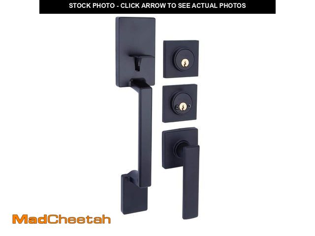 Lot 74-13693525 - TOLEDO European Lugo Iron Black Low Profile Door Handleset Double Cylinder - UNUSED