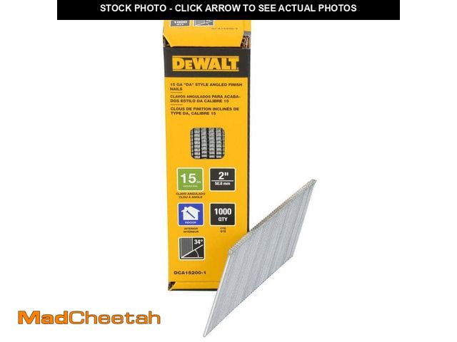 Lot 74-13691574 - DEWALT 2 in. x 15-Gauge 34-Degree DA Bright Finish Nails (1000-Pack) - UNUSED