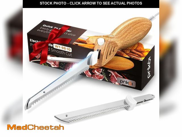 Lot 74-12441204 - Prikoi Electric Knife - Easy-Slice Serrated Edge Blades Carving Set for Meat, Bread, Turkey, Ribs, F...