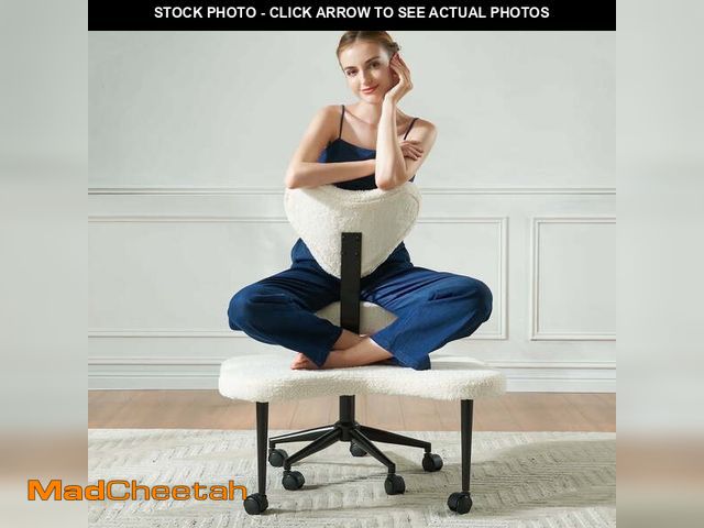 Lot 74-12804941 - Pinmoco Ergonomic Cross Legged Swivel Chair, Adjustable Height and Teddy Fabric, Meditation&amp; ADH...