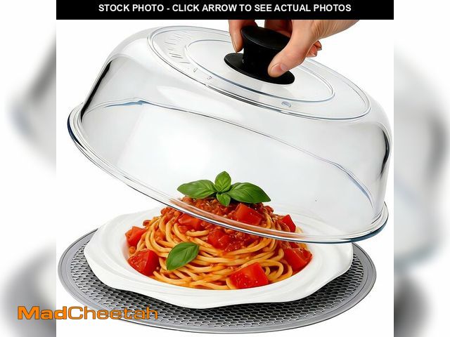 Lot 74-14146203 - COSYSHINY High Borosilicate Glass Microwave Splatter Cover for Food with Silicone Mat, Plate Guard L...