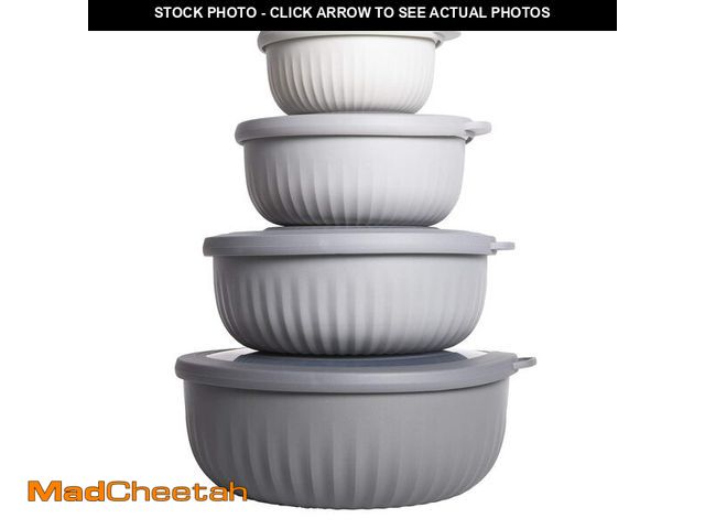 Lot 74-13713529 - COOK WITH COLOR Prep Bowls with Lids- Wide and Deep Nesting Plastic Small Mixing Bowl Set with Lids,...