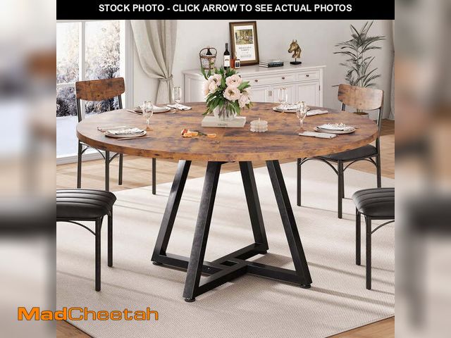 Lot 74-14071965 - Anyact 42in Round Dining Table for 4, Kitchen Dining Room Circle Dinner Pedestal Table,Kitcen Table ...