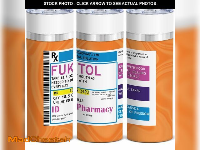 Lot 74-12602985 - Fukitol Insulated Skinny Tumblers Cup Coffee Mug with Lid honest placebo pill 20oz Reusable Stainles...