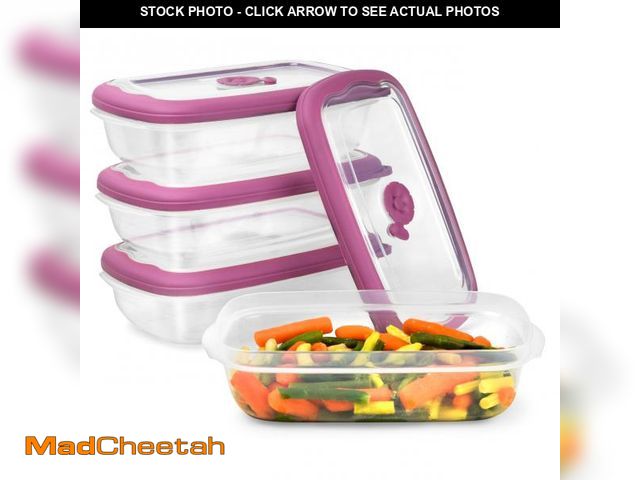 Lot 74-11557970 - Tribello Freezer To Microwave 8-Piece Leak-Proof Meal Prep Containers Reusable, 33 Oz Food Storage C...