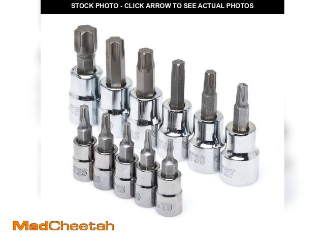 Lot 74-12592217 - *ONE BROKEN* Husky 1/4 and 3/8 in. Drive Torx Bit Socket Set (11-Piece) *ONE BROKEN*  - USED