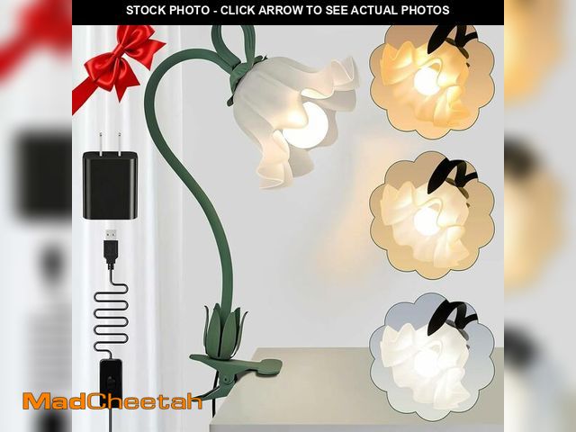 Lot 74-12970738 - Clip On Light and Flower Desk Lamp, Flexible Gooseneck Reading Book Light with 3 Color Modes, Night ...