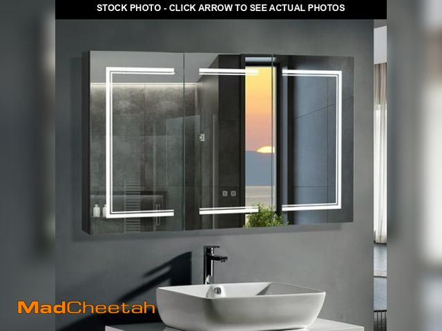 Lot 74-12402413 - Ktaxon 48 X28  LED Bathroom Mirror Cabinet with Lights  Wall-Mounted Medicine W/ Defogger  Dimmable ...