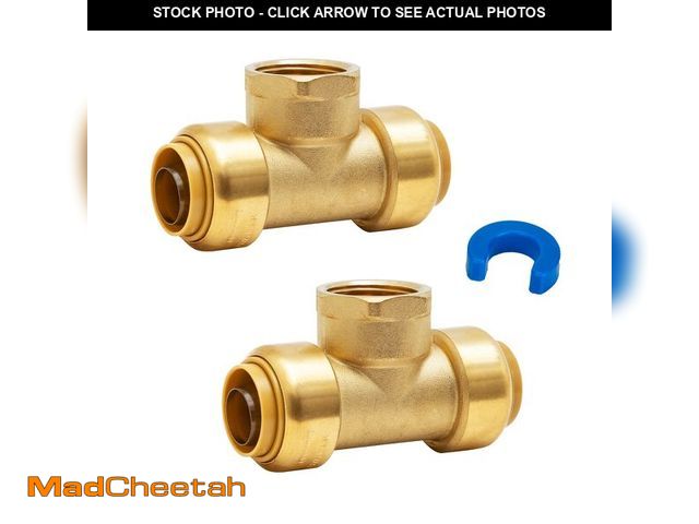 Lot 74-14213909 - SUNGATOR 3/4 Inch Pushfit Female Tee, 3/4 Inch FNPT, No Lead Brass Push-to-Connect Plumbing Fittings...