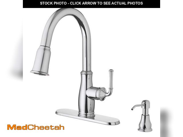 Lot 74-14590474 - Glacier Bay Kagan Chrome 15 in. H Pull Down Sprayer Kitchen Faucet with 360ÃâÃÂ° Swivel Spout 21...