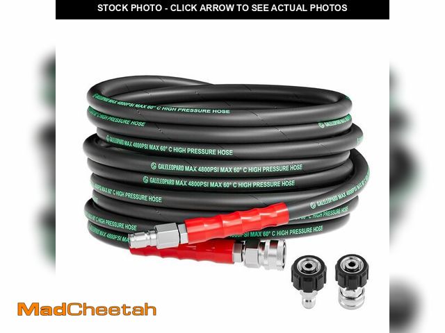 Lot 74-14267419 - GALELEOPARD 3/8" Pressure Washer Hose 25FT 4800PSI with 3/8 Inch Quick Connect, Kink Resistant Indus...