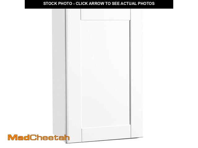 Lot 74-13286343 - Hampton Bay Shaker 18 in. W x 12 in. D x 30 in. H Assembled Wall Cabinet in Satin White - UNUSED