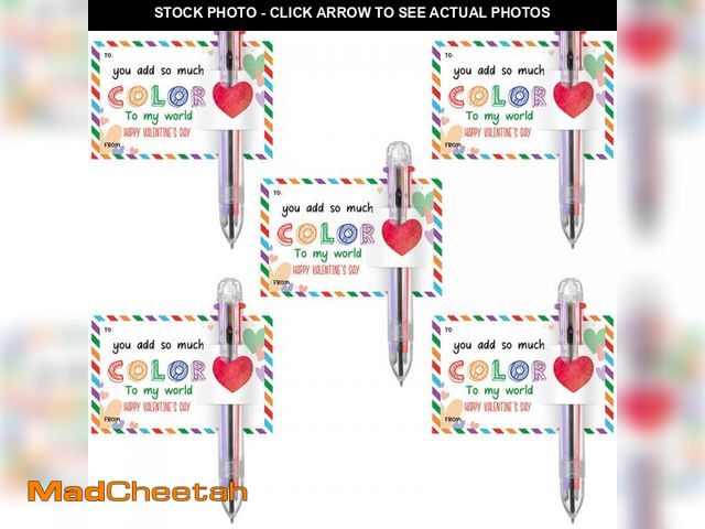 Lot 74-12355881 - Sabary 24 Set Multicolor Pen with Valentines Day Cards Set Include gift Card and Retractable Multico...