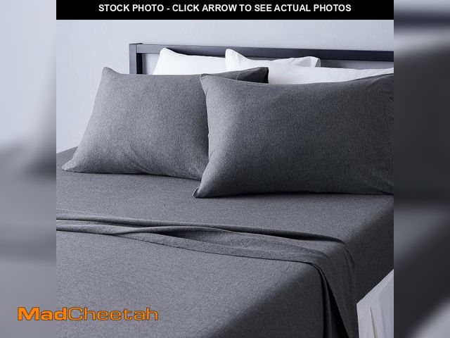 Lot 74-12323845 - Basics 4 Piece Bed Sheets Set, 100% Cotton Jersey, Includes Super Soft, Flat and Fitted Sheets, Pill...