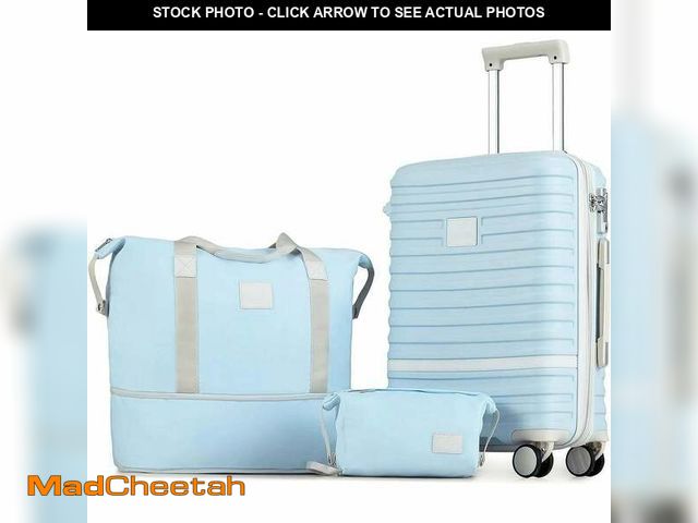 Lot 74-12834164 - Joyway 3-Piece Luggage Set 20-Inch Carry-On Suitcase with Spinner Wheels TSA Lock Travel Duffel Bag ...