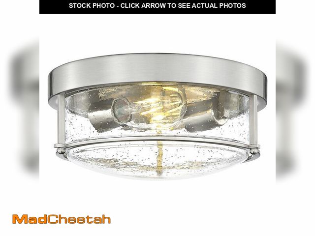 Lot 74-14267014 - FEMILA Flush Mount Lighting Fixture, 12inch 2-Light Metal Ceiling Light Fixtures, Brushed Nickel Fin...