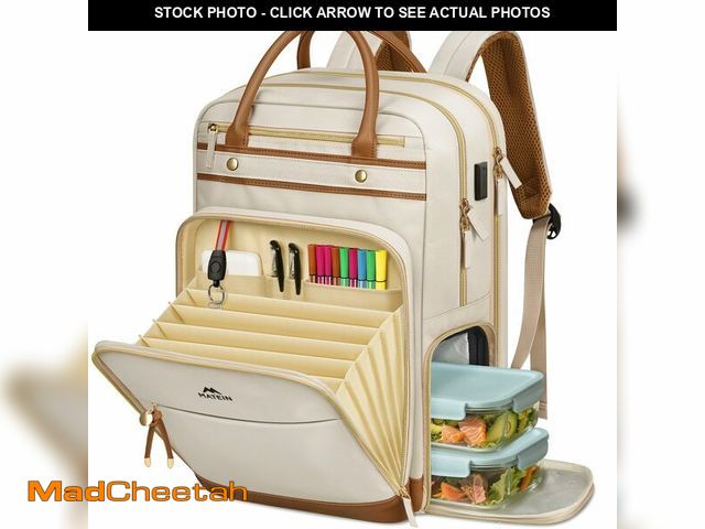 Lot 74-14382825 - MATEIN Teacher Backpack with Lunch Compartment, 15.6 Inch Laptop Backpack - UNUSED