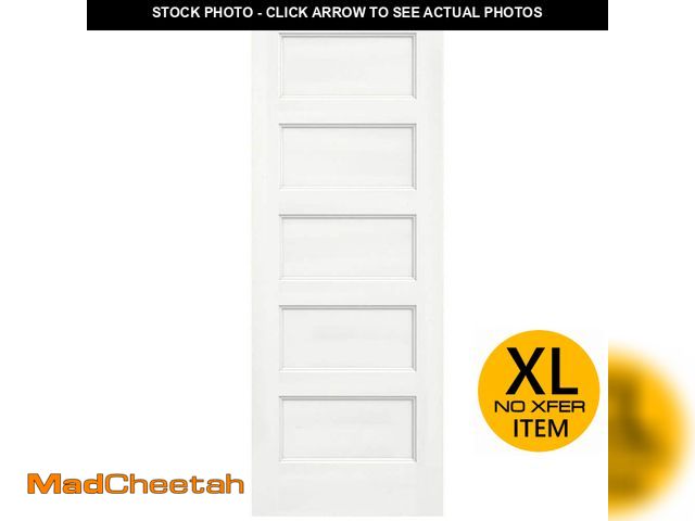 Lot 74-12674724 - 30 in. x 80 in. 5 Panel Conmore White Paint Smooth Solid Core Molded Composite Interior Door Slab -G...