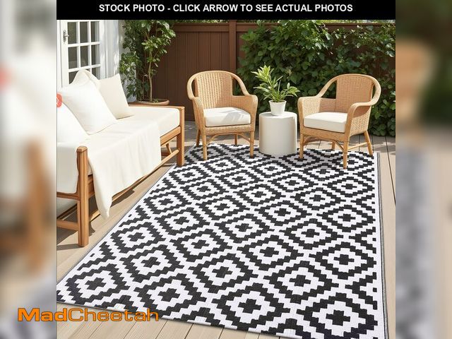 Lot 74-14062965 - OLANLY Waterproof Outdoor Rug 5x8 ft, Outdoor Plastic Straw Rug for Camping, RV Mat Outside, Indoor ...