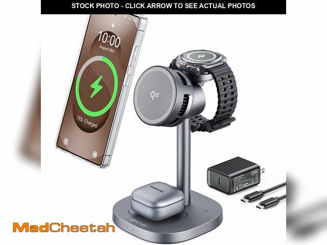 Lot 74-14211059 - Magnetic Wireless Charger for Samsung, Qi2 Fast 15W Android 3 in 1 Charging Station TEC Cooling Comp...