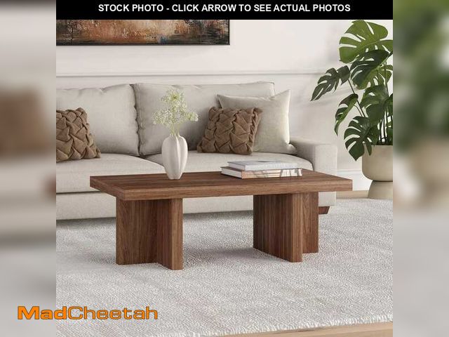 Lot 74-14306777 - Meyer&amp;Cross Dimitra 44 in. Satin Walnut Rectangle MDF Top Coffee Table - UNUSED