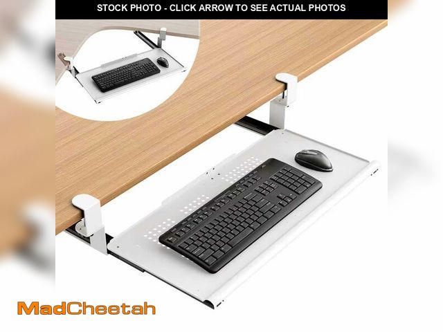 Lot 74-13630429 - Strifuture Keyboard Tray Under Desk - Full Metal Slide Out Holder, Rust-Resistant &amp; Scratch-Proo...