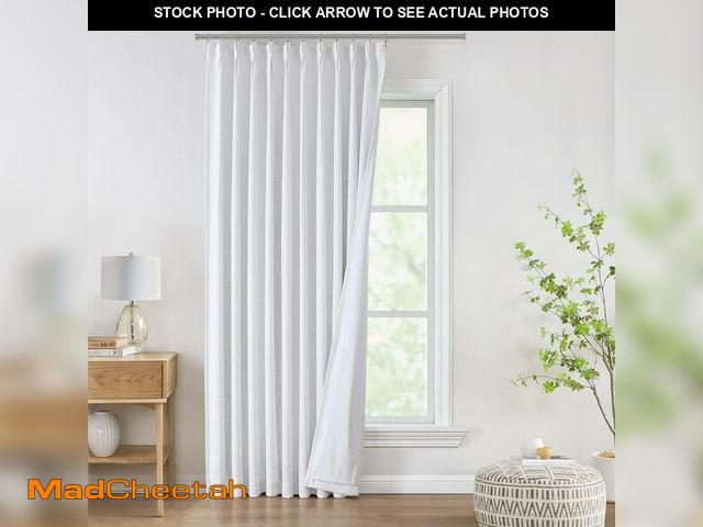 Lot 74-14386748 - WEST LAKE White Bailey Pinch Pleated Full Blackout Curtains 84 Inches Long for Bedroom Living Room,T...