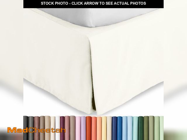 Lot 74-14423750 - Bare Home Bed Skirt 15-Inch Drop 1800 Ultra-Soft (Twin XL, Cream) - USED