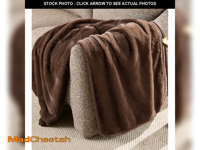 Lot 74-12860833 - Better Homes &amp; Gardens Brown Faux Fur Ultra Soft Luxury Oversized Throw Blanket 50" x 72", Brown...