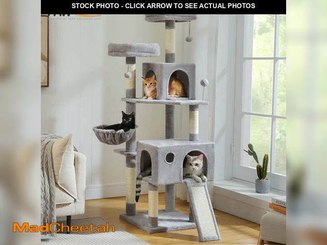 Lot 74-14324734 - PAWZ Road 64" Cat Tree Large Cat Tower Multi-Level Cat Scratching Post Tower, Gray - UNUSED