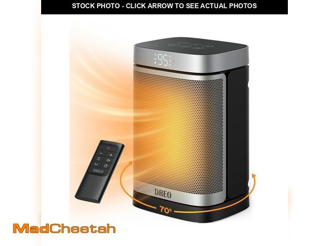 Lot 74-14333331 - DREO Space Heater, 1500W Portable Electric Heaters for Indoor Use, PTC Ceramic Heater for Office wit...