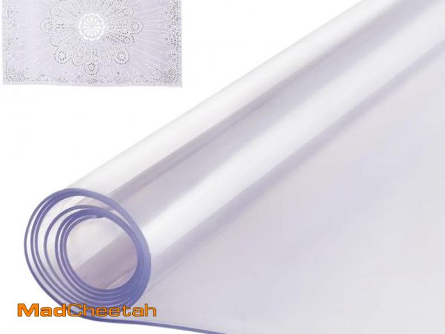 Lot 74-12096601 - VEVOR Plastic Table Cover, 42 x 72 Inch 2.0 mm Thick Clear PVC Table Protector, Rectangle Desk Mat, ...