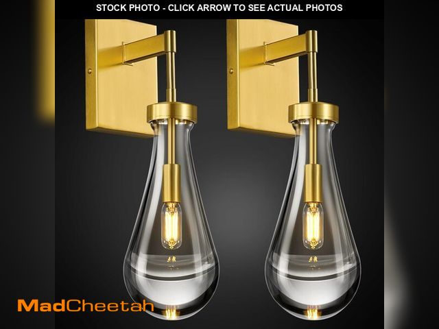 Lot 74-14336468 - LIANGMH Raindrop Wall Sconces Set of Two Gold Sconces Wall Decor Modern Wall Lighting Glass Bathroom...