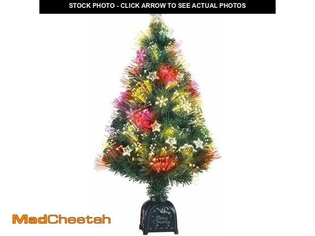 Lot 74-12782365 - Collections Etc Rotating Fiber Optic Tabletop Christmas Tree, 36" H - UNUSED