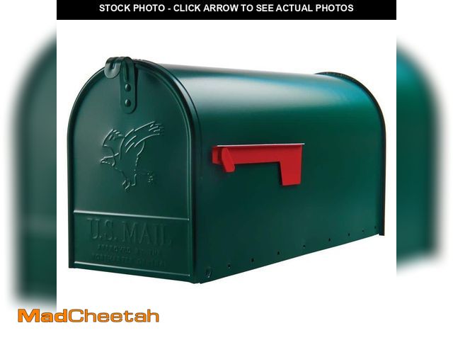 Lot 74-12690690 - Architectural Mailboxes Elite Green, Large, Steel, Post Mount Mailbox - UNUSED