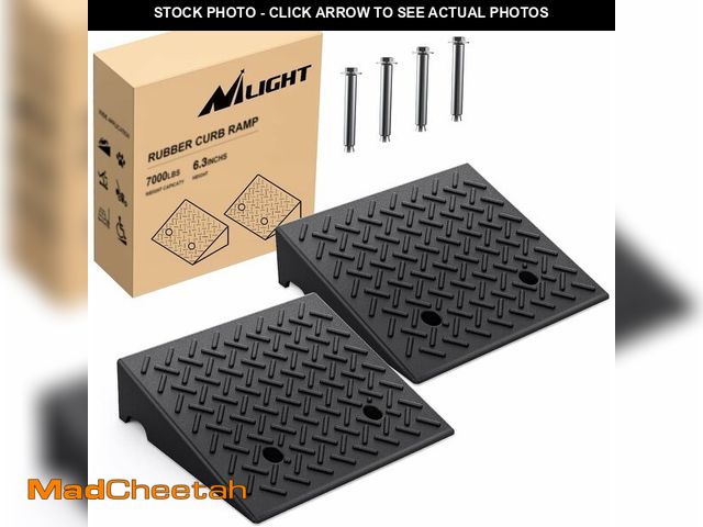 Lot 74-12760377 - Nilight Rubber Curb Ramps, 6.3 Inches Rise Height Heavy Duty Rubber Threshold Ramp, Portable Drivewa...