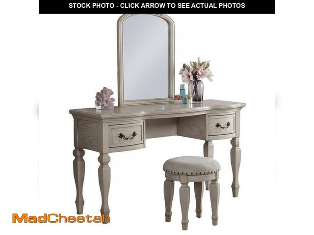 Lot 74-12406229 - BOBKONA Metro Vanity with Stool, Antique White - UNUSED