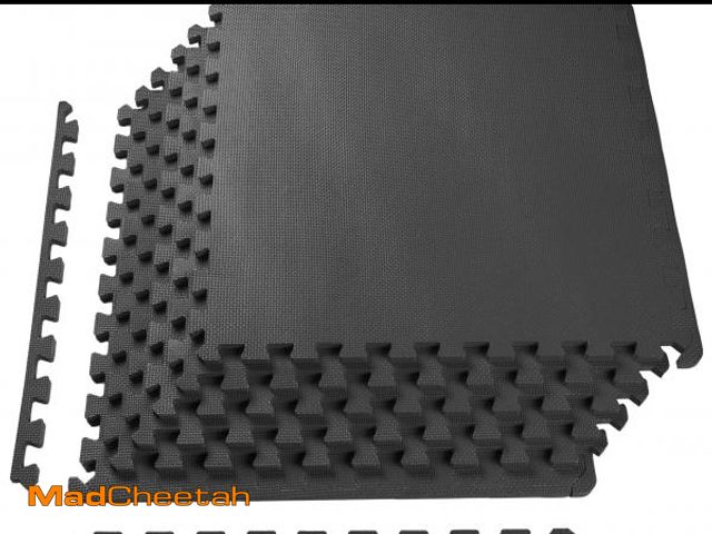 Lot 74-12420452 - BalanceFrom Puzzle Exercise Mat, 6-Pc Interlocking Foam Tiles, 1/2Ã¢â¬Â Thick, 24 Sq Ft, Black - T...