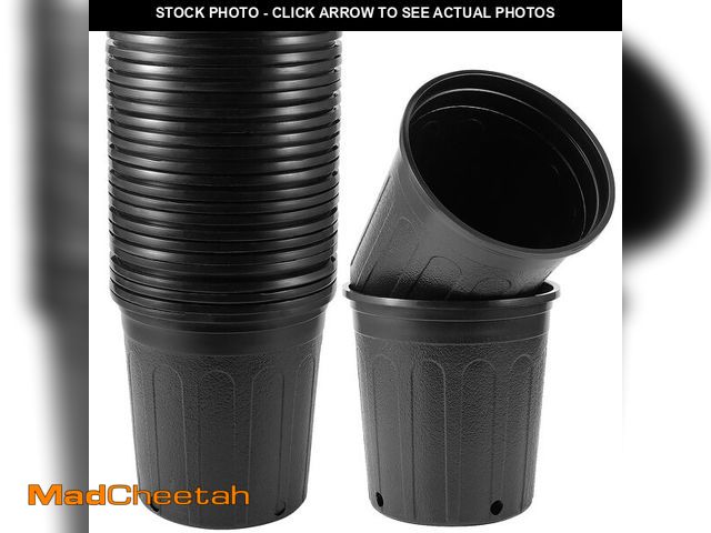 Lot 74-14060073 - HAKZEON 25 Packs 1 Gallon Nursery Trade Pots, Black Plastic Plant Nursery Pots Round Planter Nursery...