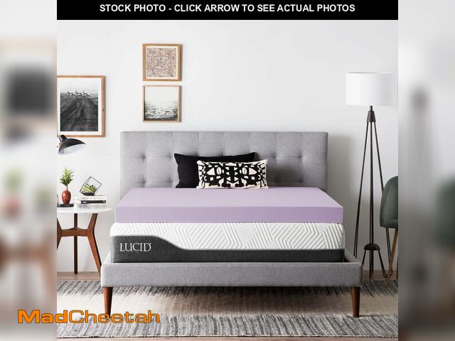 Lot 74-13042217 - Lucid 4 Inch Lavender Memory Foam Mattress Topper, Twin XL Size - Essential Oil Infusion - Ultra Plu...