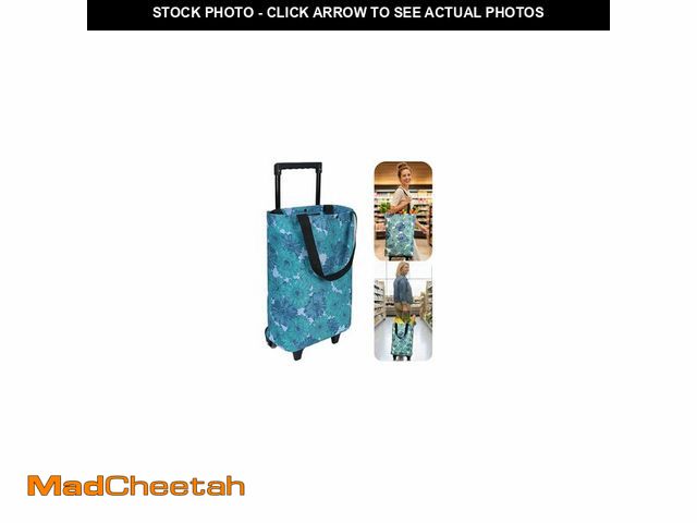 Lot 74-14431322 - Rolling Shopping Bag, Small Shopping Cart with Wheels,Collapsible Portable Waterproof Tote for Marke...
