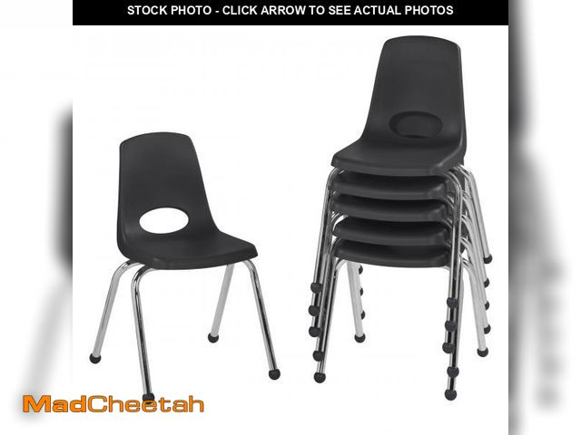 Lot 74-12387809 - FDP 16" School Stack Chair, Stacking Student Seat with Chromed Steel Legs and Ball Glides; For In-Ho...