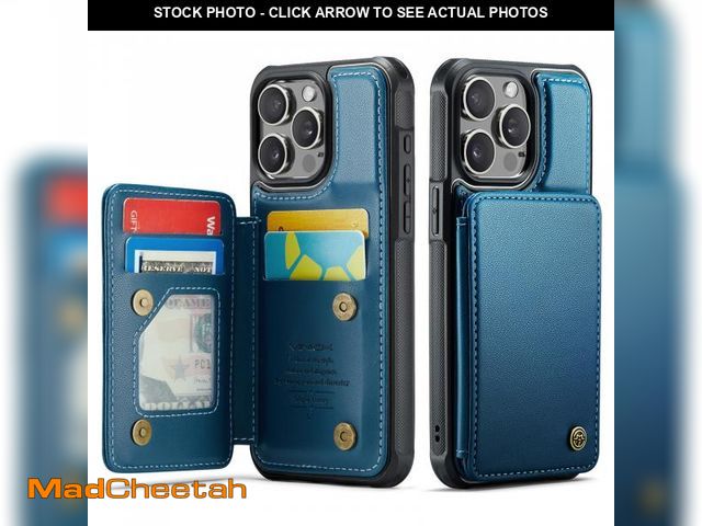 Lot 74-12053087 - Vinich for iPhone 15 Pro Wallet Case with Card Holder, RFID Blocking Credit Slots Kickstand Shockpro...